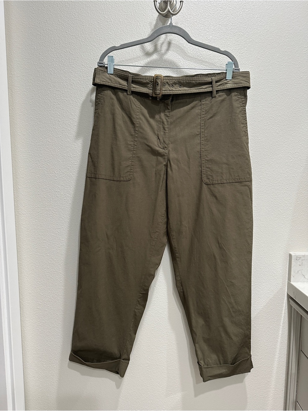 Nicole Miller Olive Utility Crop Joggers